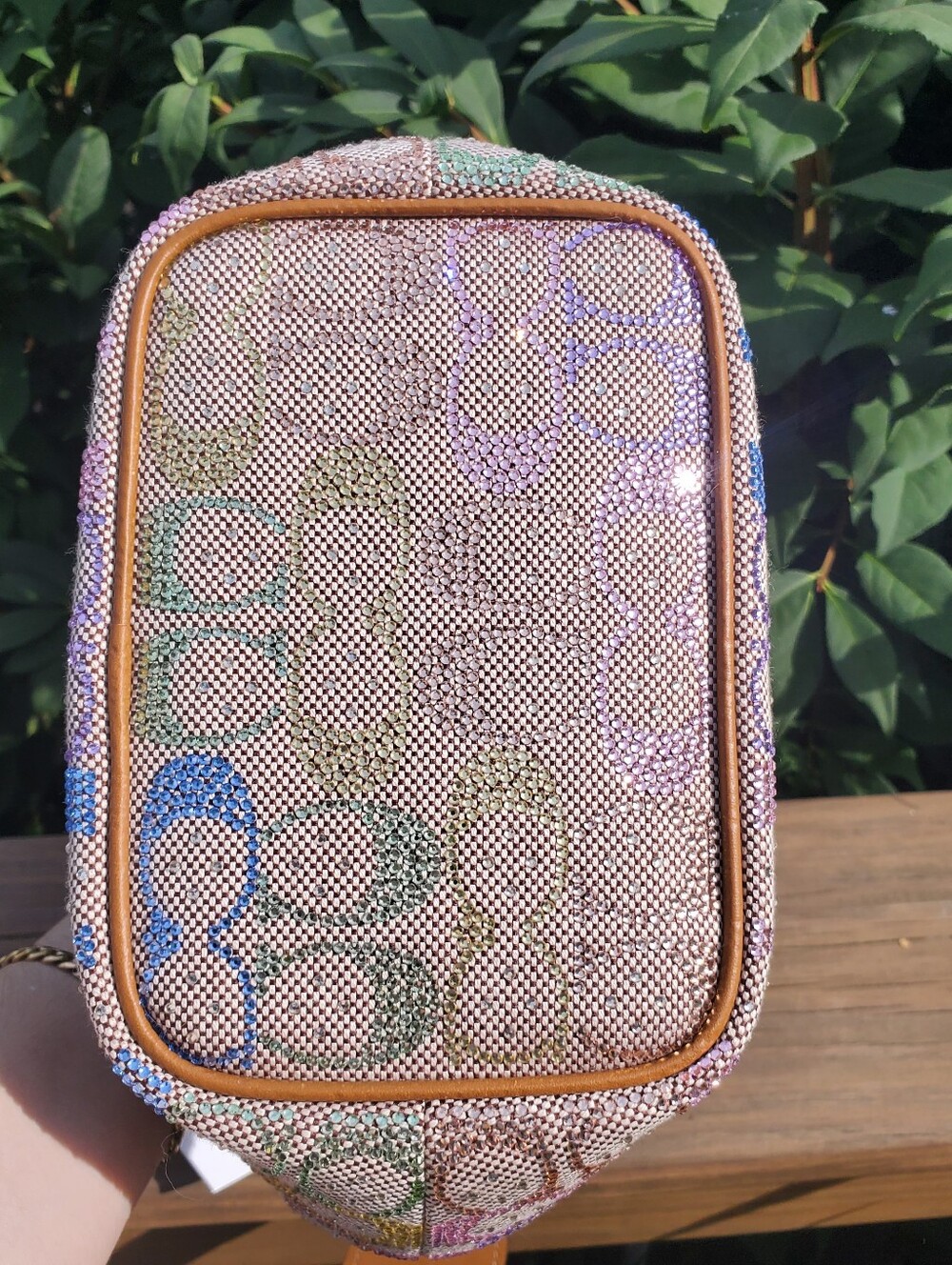NWT Coach Kisslock 16 Rainbow Crystal Jacquard - Picture 6 of 9